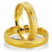 Aliança em Ouro Amarelo 18K com 1 brilhante